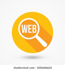 Web Word Magnifying Glass. Vector illustration