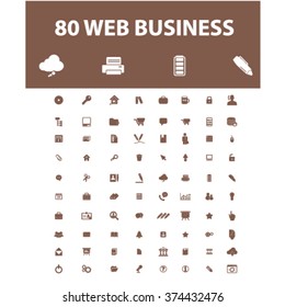 trabajo web, negocios, oficina doméstica, suministros, iconos, signos, concepto vectorial establecido para infografías, móviles, sitios web, aplicación
