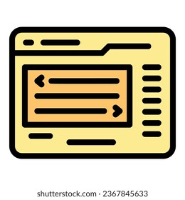 Web work icon outline vector. Software computer. Service system color flat