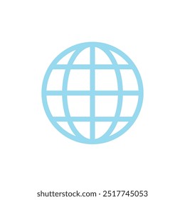 Icono de emoji de Vector de símbolo azul del mundo de Web