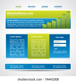 Web2 website template in three main element