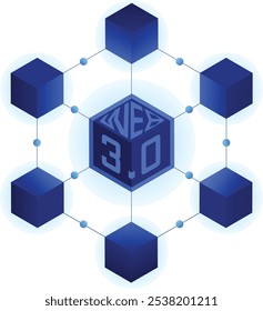 Web3 blockchain and token economy gateway network illustration in vector art