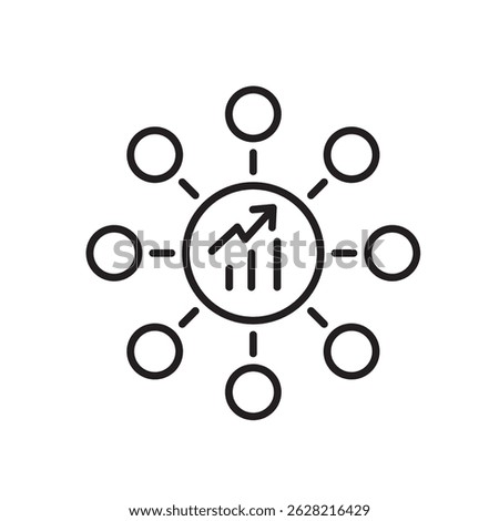 Web3 investment line icon vector, with editable stroke, ideal for decentralized finance platforms, NFT markets, and crypto dashboards
