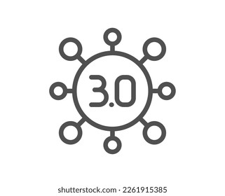 Web3 line icon. Web 3.0 internet technology sign. Decentralized system symbol. Quality design element. Linear style web3 icon. Editable stroke. Vector