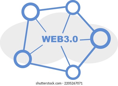 Web3 (world wide web 3.0) token economy and blockchain network icon