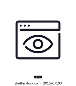 web_eye icon. Search Engine Optimization icons. Data organization and Development. Thin line web icon collection. Simple vector illustration.