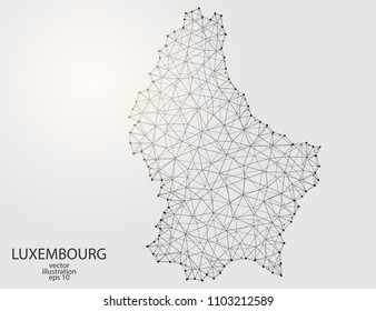 WebA map of Luxembourg consisting of 3D triangles, lines, points, and connections. Vector illustration of the EPS 10.