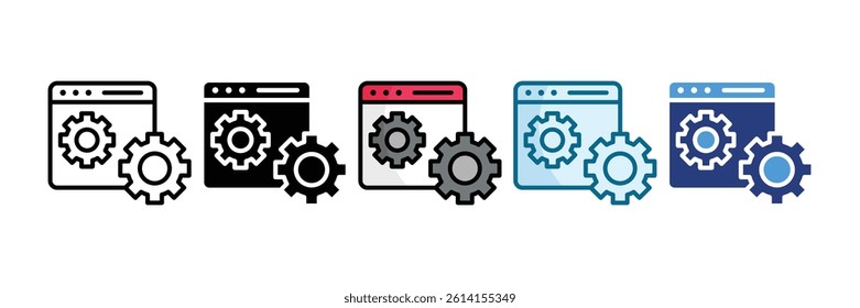 Web-Based Tools Icon Set Multiple Style Collection