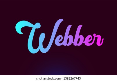 Webber pink word or text suitable for card icon or typography logo design