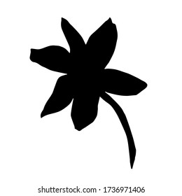 WebBlack silhouette of spring flower. Scilla flower. Flowers for decoration. Vector illustration isolated on white background. Web site page and mobile app design