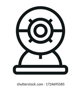 Schwarzes Webcam-Symbol auf weißem Hintergrund