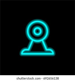 Webcam blue glowing neon ui ux icon. Glowing sign logo vector