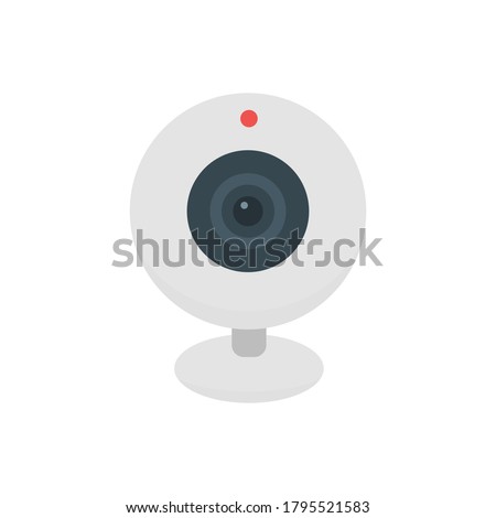 webcam camera flat icon illustration, isolated on white