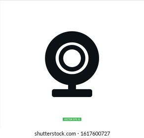 Webcam , camera icon , black sign design