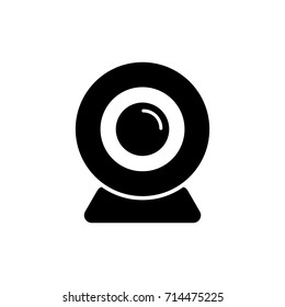 Webcam , camera icon , black sign design