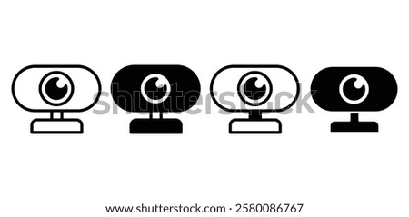 webcam camera icon symbol sign vector design black white color flat illustration sets