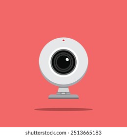 Forma redonda do logotipo da câmara da webcam, ilustração da tecnologia do computador. adequado para cartazes e ícones da web
