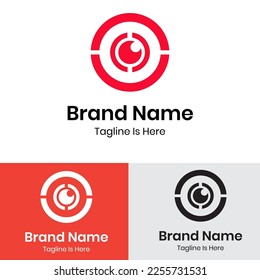 
Diseño del logotipo del concepto de círculo de cámaras web
