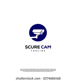 Webcam en la plantilla de diseño de logotipo de círculo. icono vector de cámara CCTV
