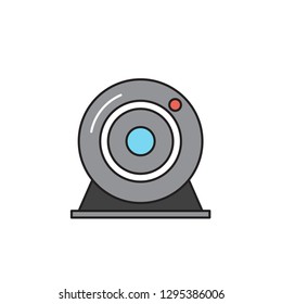 webcam color line icon. hardware vector illustration. Editable Stroke. simple design symbol
