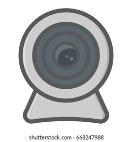 Webcam colorful line icon, device and camera, vector graphics, a filled pattern on a white background, eps 10.