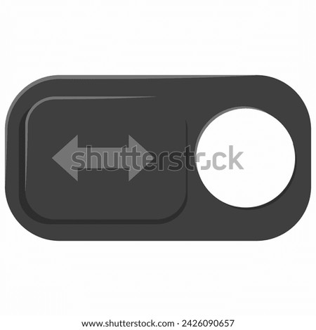 Webcam cover, privacy plastic slider sticker for laptop vector cartoon illustration isolated on a white background.