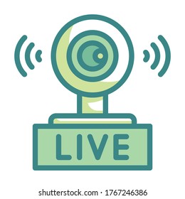 Webcam Fill Twotone icon. Live and Streaming.