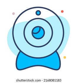 webcam Finance Related Vector Line Icon. Editable Stroke Pixel Perfect.
