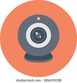 webcam flat circle with shadow icon