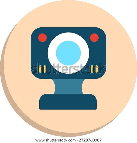 Webcam Flat Circle Style Icon