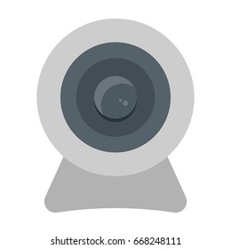 Webcam flat icon, device and camera, vector graphics, a colorful solid pattern on a white background, eps 10.