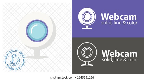 icono plano de cámara web. icono de línea