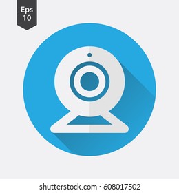 Webcam Flat Icon. Simple Sign Of Technology. Vector Illustrated Symbol