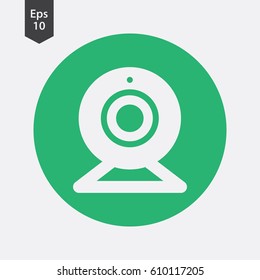 Webcam Flat Icon. Simple Sign Of Technology. Vector Illustrated Symbol