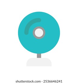 Iconos planos de la cámara web. tecnología de símbolos para seguridad, oficina y en línea.