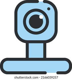 Webcam flat web icon. Isolated vector illustration. EPS 10.