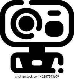 Diseño vectorial de iconos de estilo de glifo de cámara web y plantilla de ilustración