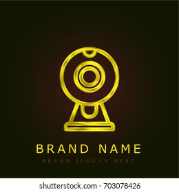 Webcam golden metallic logo