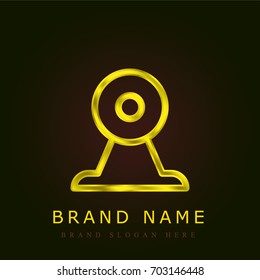 Webcam golden metallic logo