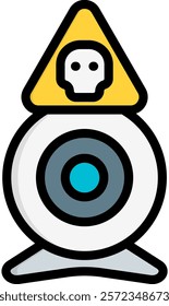 Webcam Hacks Icon Lineal Color Vector Illustration