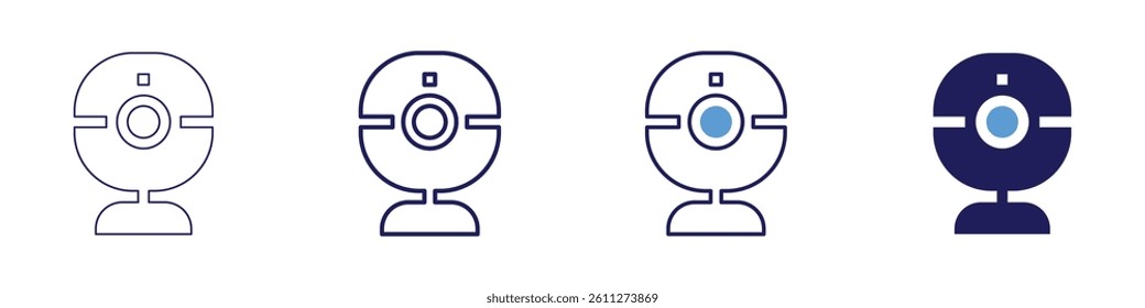 Webcam hardware​ icon in 4 different styles. Thin Line, Line, Bold Line, Duotone. Duotone style. Editable stroke.