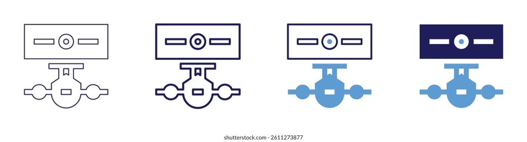 Webcam equipment​ icon in 4 different styles. Thin Line, Line, Bold Line, Duotone. Duotone style. Editable stroke.
