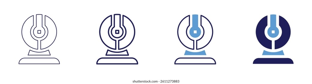 Webcam brands​ icon in 4 different styles. Thin Line, Line, Bold Line, Duotone. Duotone style. Editable stroke.