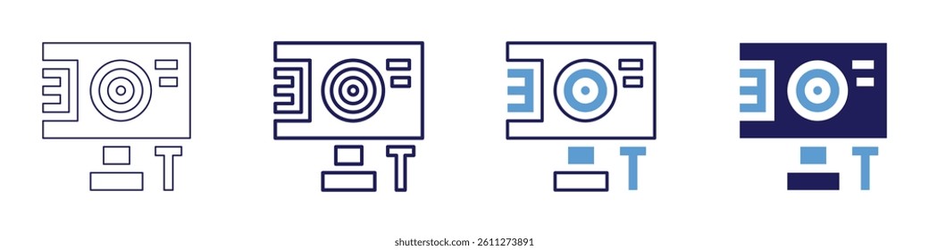 Webcam enhancer​ icon in 4 different styles. Thin Line, Line, Bold Line, Duotone. Duotone style. Editable stroke.