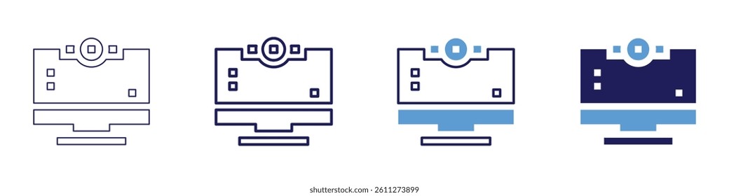 Webcam effects​ icon in 4 different styles. Thin Line, Line, Bold Line, Duotone. Duotone style. Editable stroke.