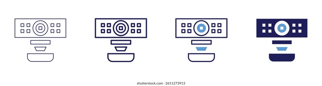 Webcam association​ icon in 4 different styles. Thin Line, Line, Bold Line, Duotone. Duotone style. Editable stroke.