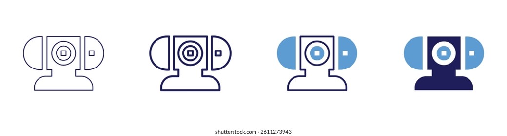 Webcam guide​ icon in 4 different styles. Thin Line, Line, Bold Line, Duotone. Duotone style. Editable stroke.