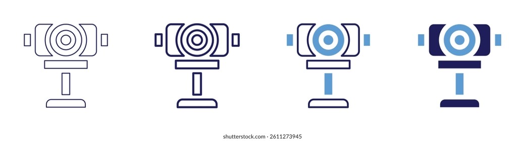 Webcam capture​ icon in 4 different styles. Thin Line, Line, Bold Line, Duotone. Duotone style. Editable stroke.
