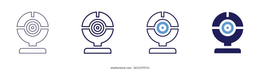 Webcam issues​ icon in 4 different styles. Thin Line, Line, Bold Line, Duotone. Duotone style. Editable stroke.