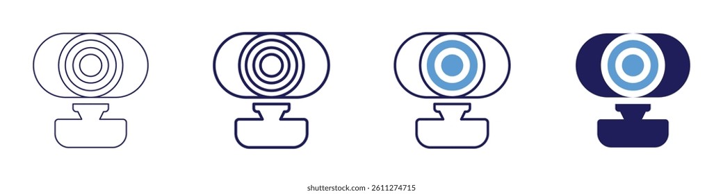Webcam installation​ icon in 4 different styles. Thin Line, Line, Bold Line, Duotone. Duotone style. Editable stroke.